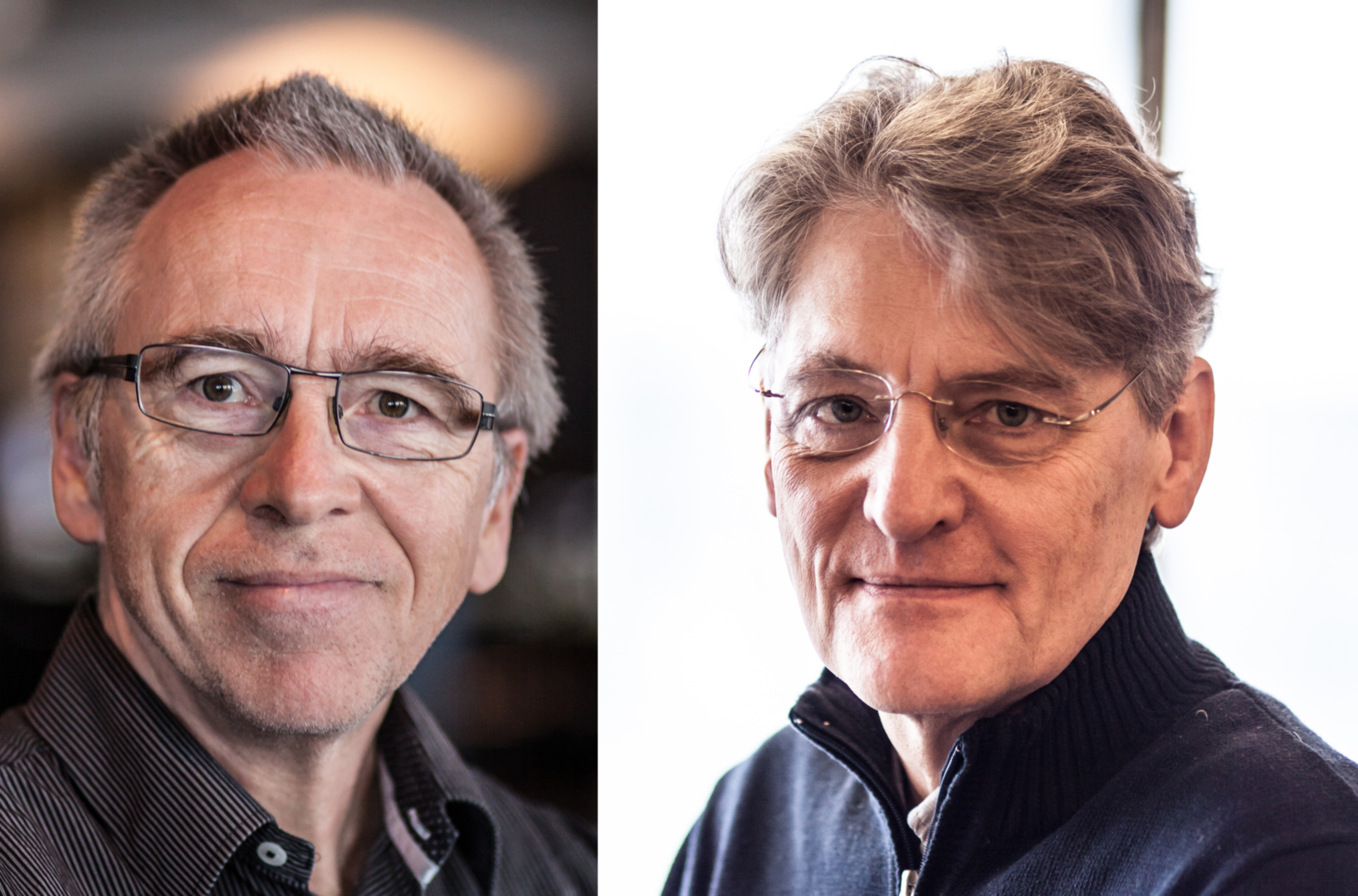 Erik Waldejer (til høyre) er glad han kan beholde jobben i Stavanger Symfoniorkester til han er 70 år. Dagfinn Rohde er glad for at han blir pensjonert fra Bergen Filharmoniske Orkester som 65-åring.