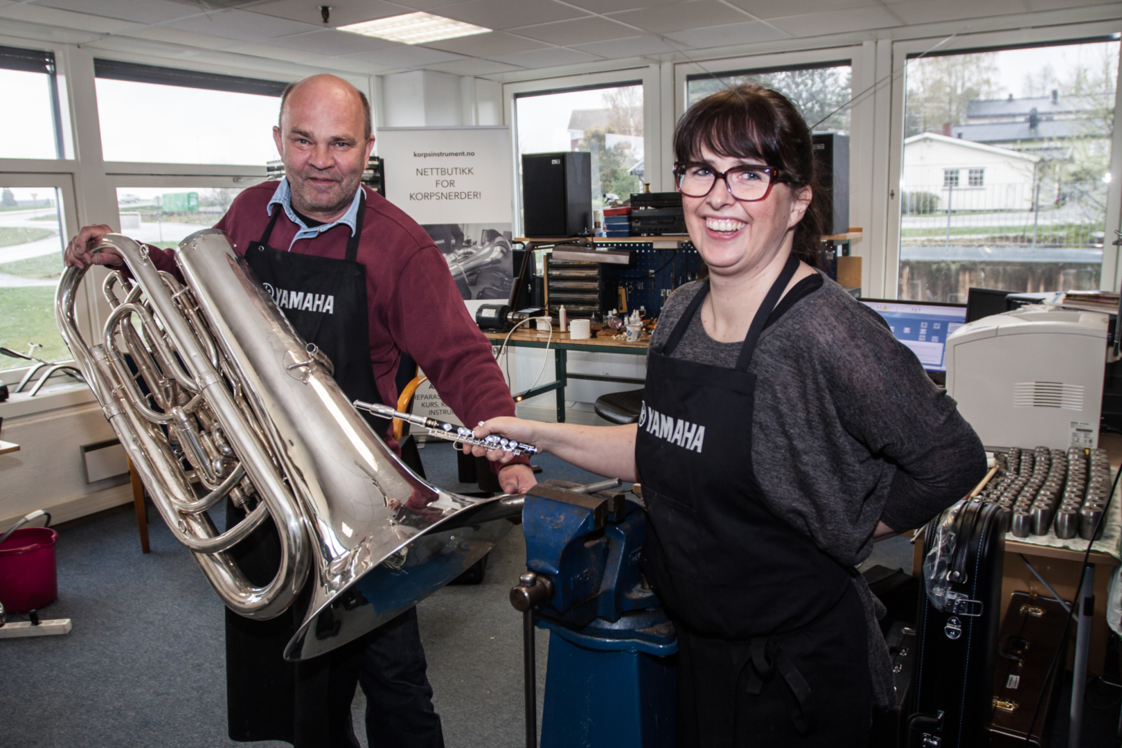 Pompel & Pilt: Vormsund ligger en drøy biltur unna hovedstaden. Det er perfekt for Olav Mæhlum og Eva Kristin Kjæreng ved Årnes Musikk & Instrumentverksted.