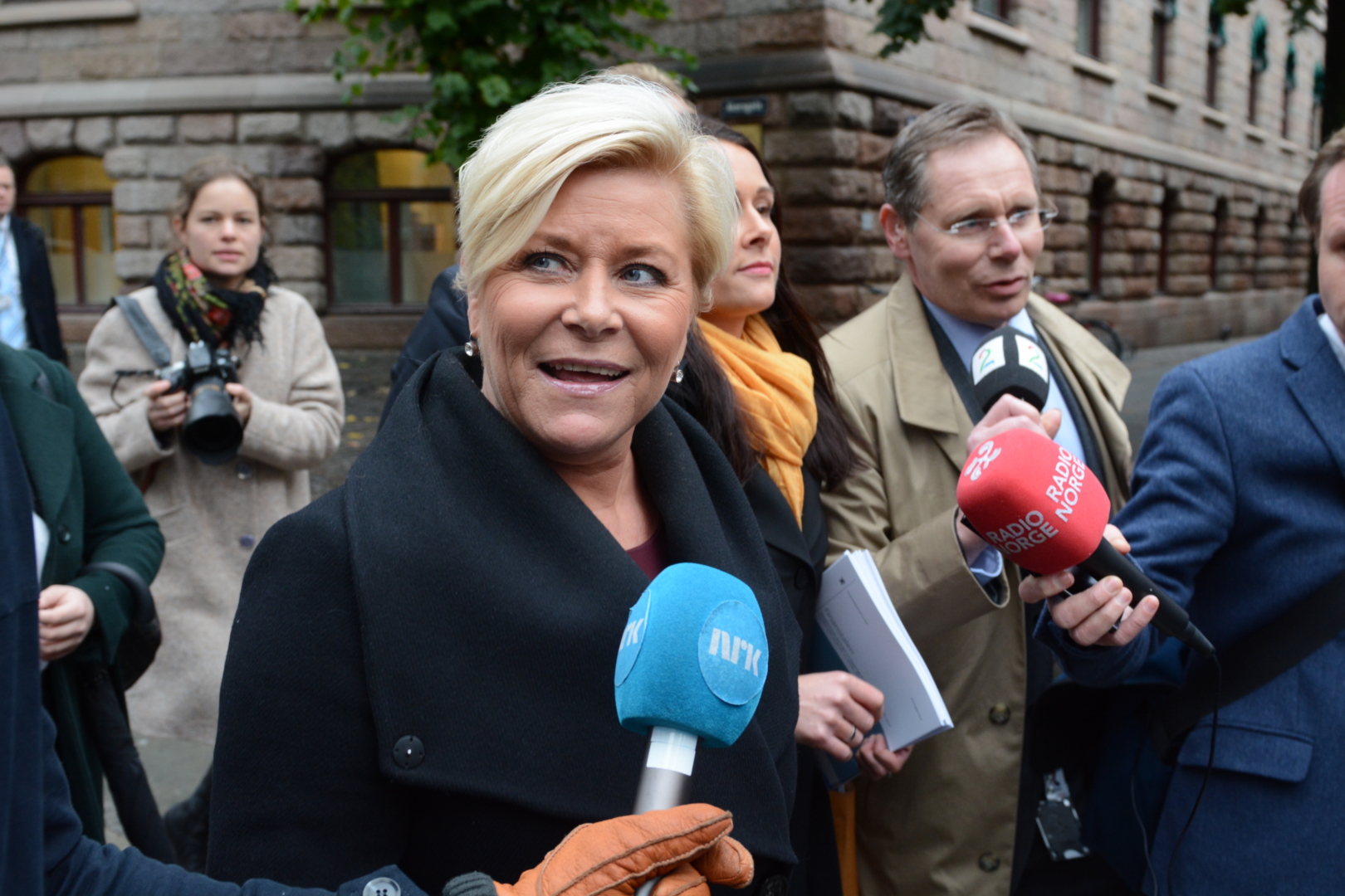 Også kulturpenger: Finansminister Siv Jensen la fram regjeringens forslag til statsbudsjett for 2018 i dag.