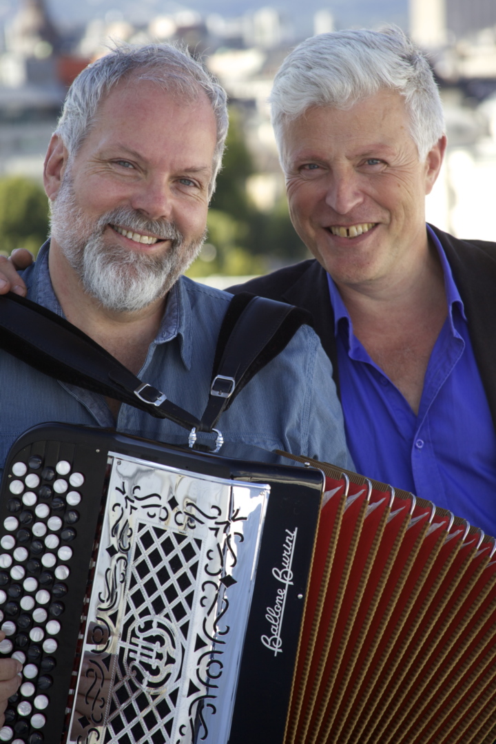 Trekkoppgave for trekkspill: Lars Nygaard og Leif Blix i Den Gode Melodi, har ANS.