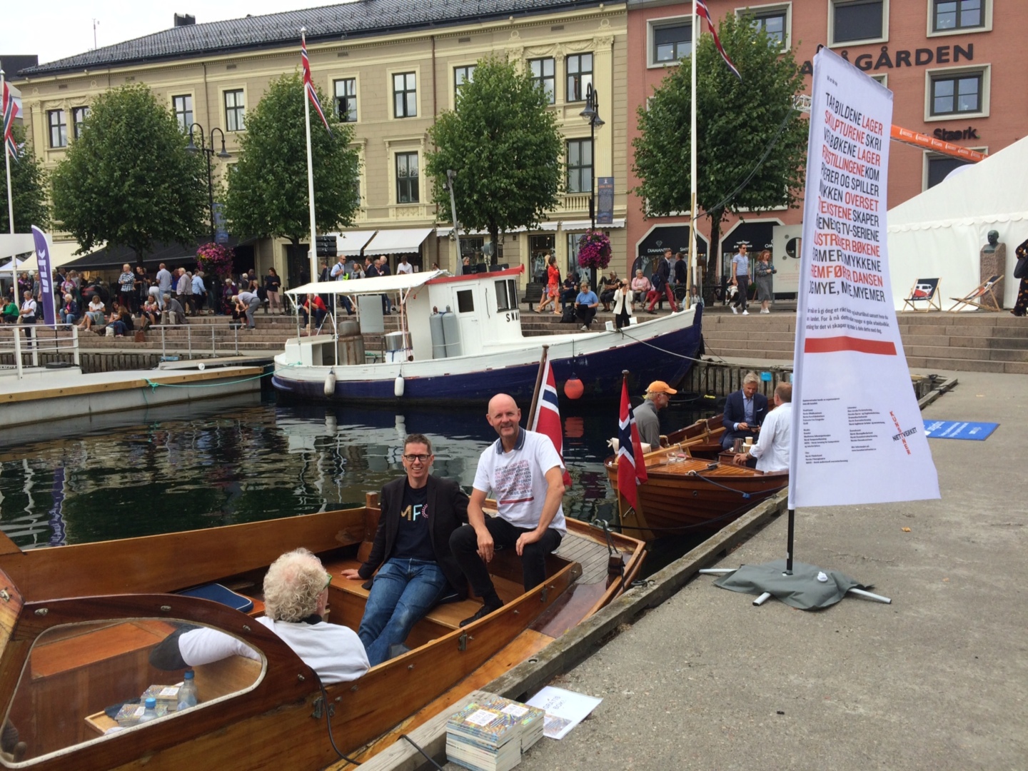 I Pollen: MFO-leder Hans Ole Rian og nestleder Anders Hovind har deltatt på Arendalsuka. – Jeg opplever at kvalitetene på debattene blir bedre for hvert år. Og kanskje det viktigste: Politikerne stiller stadig bedre forberedt, sier Rian.