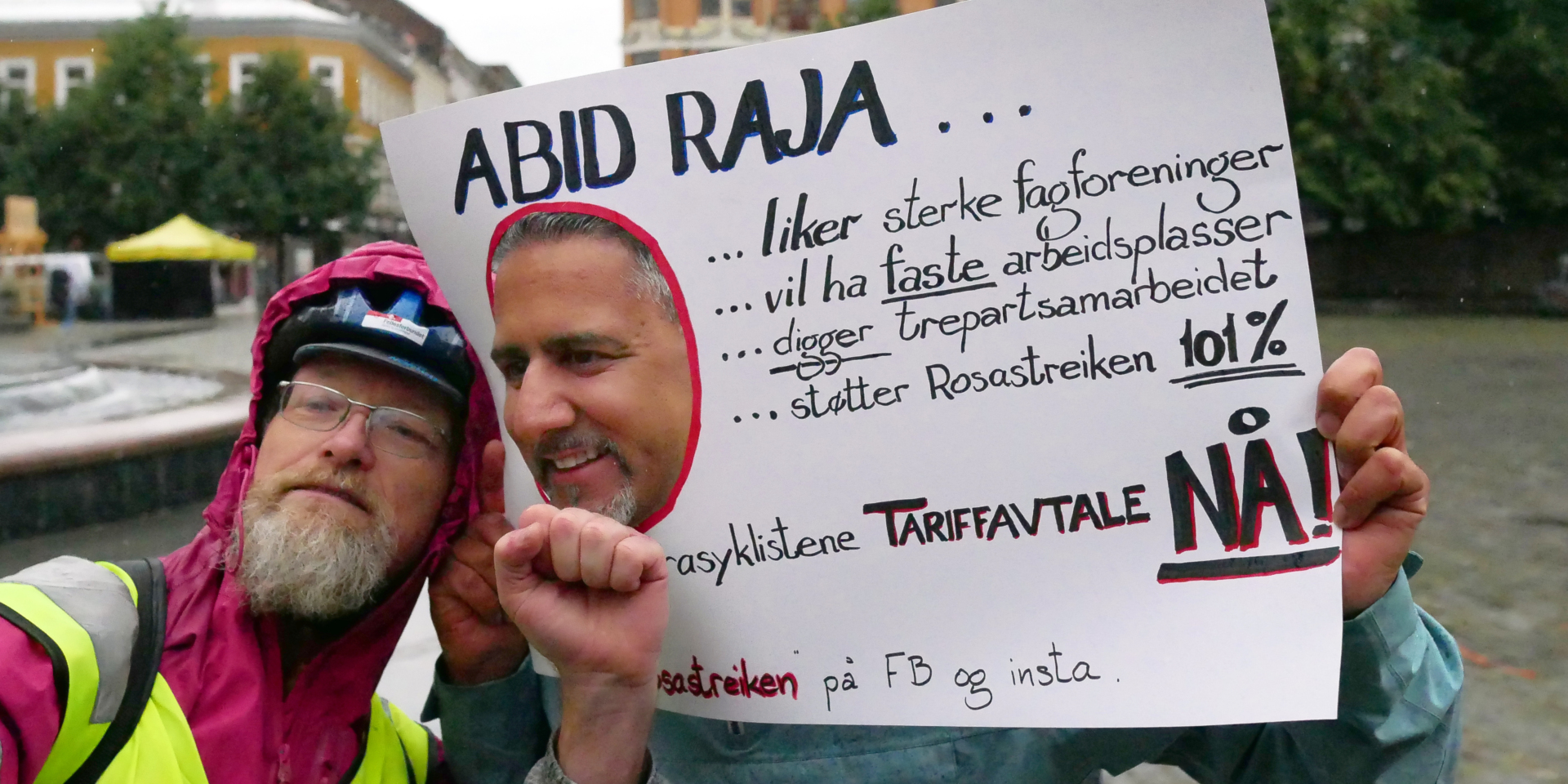 For fagforeninger: Høsten 2019 viste Abid Raja støtte til Foodora-syklistene som streiket seg til tariffavtale, og erklærte at Venstre heier på at ha et organisert arbeidsliv og faste stillinger.