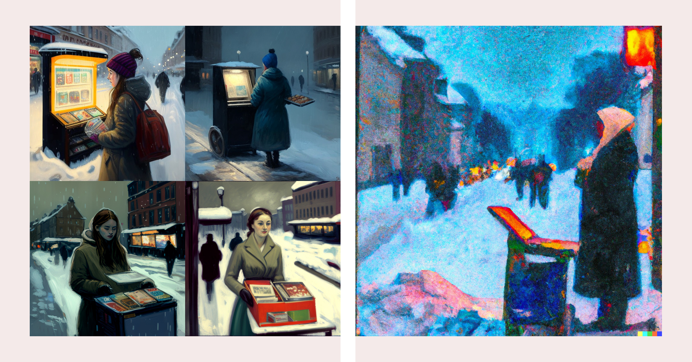 Ai-genererte bilder av en kvinne på gaten