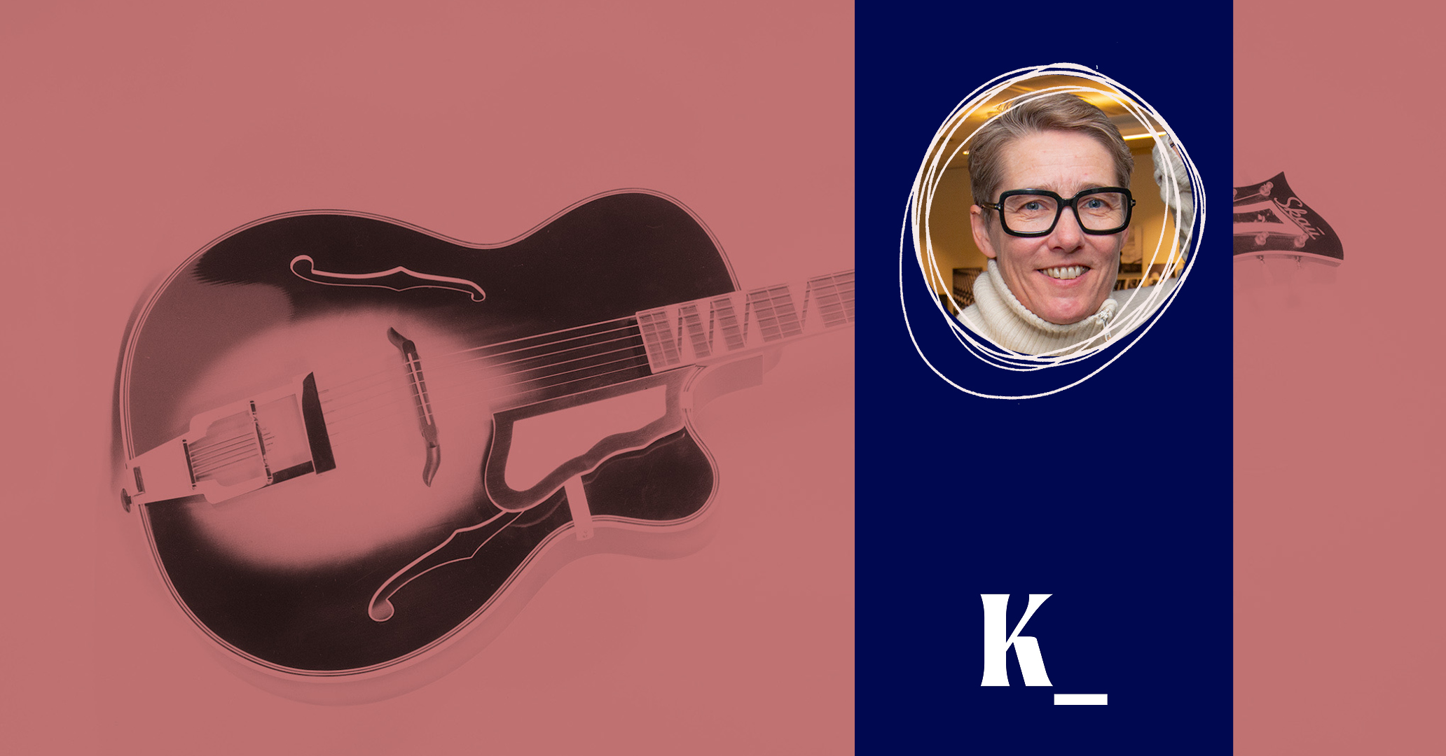 En gitar i rødt